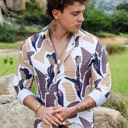 Campus Sutra Men Comfort Opaque Printed Casual Shirt-picture-30