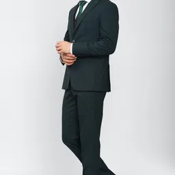peter england Men Single Breasted - 2 button Solid Suit image 4