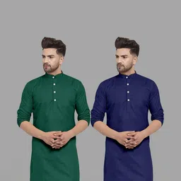 VS MALL Men Navy Blue Kurtas-picture-19