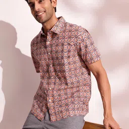 Fabindia Men Floral Opaque Printed Casual Shirt-image-0