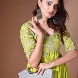 YOYO Fashion Embroidered Maxi Ethnic Dress image 3