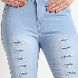 TYFFYN Women Slim Fit High-Rise Mildly Distressed Heavy Fade Stretchable Jeans image 2