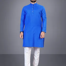 Attigo Mandarin Collar Straight Kurta With Pyjama-picture-22