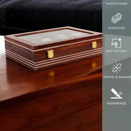 Creation India Craft Brown 12 Slots Watch Organiser Box image 5