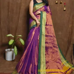RIDDHIMAN FASHION Woven Design Zari Tissue Handloom Paithani Saree-image-51