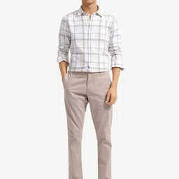 RARE RABBIT Men Comfort Spread Collar Grid Tattersall Checked Cotton Casual Shirt-picture-14