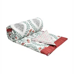 BLOCKS OF INDIA Red & Black Printed Pure Cotton AC Room 350 GSM Single Bed Dohar-picture-31