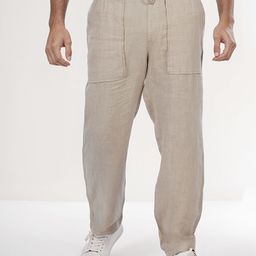 Celio Men Linen Regular Fit Trousers-picture-9