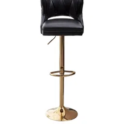 DOE BUCK Velvet Tufted Bar Chairs with Golden Base Black image 4