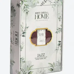 Monte Carlo Maroon 4 Pieces Pure Cotton 380 GSM Bath Towels image 4