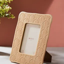 Fabindia Yellow Self Design Wooden Table Photo Frame-image-32