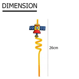 NEEYATI Durable,Reusable and ECO Friendly Straws for Kids, Astronaut Space Rocket Spiral Drinking Straw for Drinking Juice, Milk -Multicolor - Pack of 4 (25CM) image 5