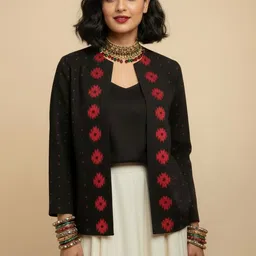 Indyvarna Printed Cotton Front Open Overcoat image 3