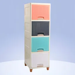 RUBOXA White & Black Textured 4 Units Foldable Drawer Organiser image 5