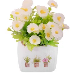 Myntra Elegant Homes White 1 Pieces Daisy Ivy Artificial Plant With Pot image 2