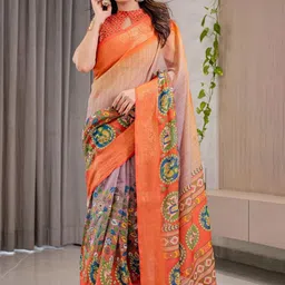 MAHARANI COUTURE Women Ethnic Motifs Zari Pure Cotton Handloom Banarasi Saree-picture-25