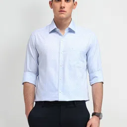 Arrow Men Manhattan Spread Collar Textured Cotton Slim Fit Formal Shirt-picture-42