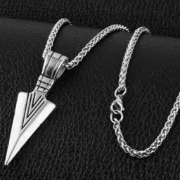 P. R. PRINTS Stainless Steel Silver-Plated Geometric Pendants With Chains-picture-40
