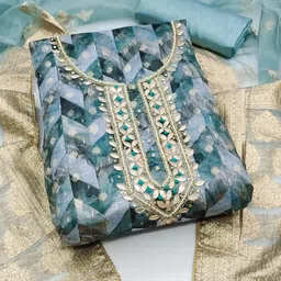 Ishin Organza Unstitched Dress Material-picture-16