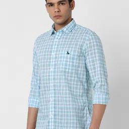 Van Heusen Sport Slim Fit Tartan Checked Pure Cotton Casual Shirt image 4