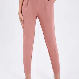 DTR FASHION Women Slim Fit Wrinkle Free Pleated Trousers-image-74