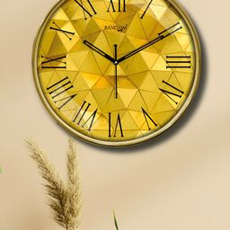RANDOM Yellow & Black Printed Traditional Wall Clock-picture-28