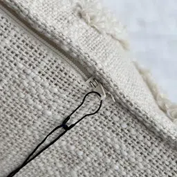 EXPORT HOUSE Off White 2 Pieces Cotton Geometric Square Cushion Covers image 5