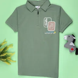 V-Mart Boys Printed Polo Collar Cotton T-shirt-image-75
