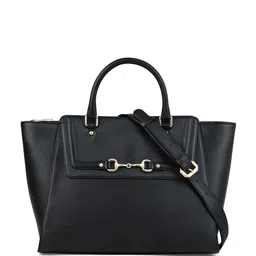 Da Milano Women Solid Structured Buckle Detail Leather Handheld Bag-picture-12