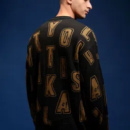 HIGHLANDER Men Typography Printed Long Sleeves Pullover Sweater image 3