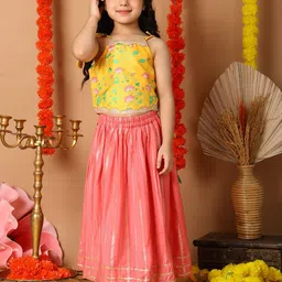 Here&Now X Kinder Kids Girls Printed Ready To Wear Lehenga & Blouse-picture-25