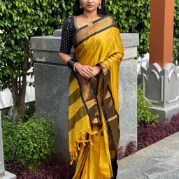 VILLAGIUS Silk Cotton Designer Saree-image-95