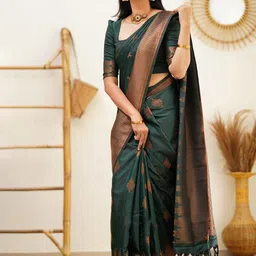 Areca Designer Ethnic Motifs Woven Design Pure Silk Designer Banarasi Saree-image-11