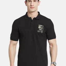 Octave Men Typography Printed Polo Collar Cotton T-shirt-picture-45