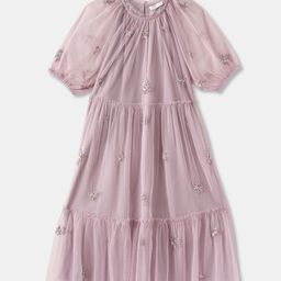 R&B Girls Cotton Embellished Fit and Flare Dress-picture-1