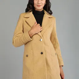 HONNETE Women Notched Lapel Single Breasted Winter Coat-image-68