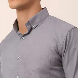 UNIQSOME Men Classic Fit Solid Button-Down Collar Cotton Casual Shirt image 2