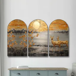 Myntra Elegant Homes Multicoloured Set of 3 Piece MDF Other Wall Paintings image 2