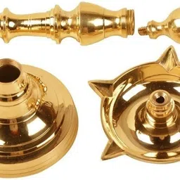 clicknect Brass Fancy Kerala Diya Oil Lamp Stand for Home Decor. Brass (Pack of 2) Table Diya image 4