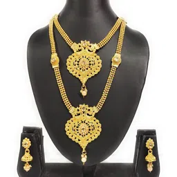 Women Click Gold-Plated Stones Studded Jewellery Set-picture-11