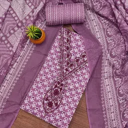 LeeliPeeri Designer Floral Printed Sequinned Unstitched Dress Material-picture-34