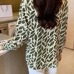 SZN Women Green Tropical Tops image 2