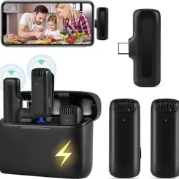 Dual Wireless Mic with Charging Case for Vlogging/Recording For Type C Microphone-image-16