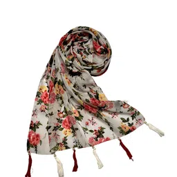 POSHAMPAA be desi Women Pack Of 5 Printed Scarf With Tasselled Border image 4