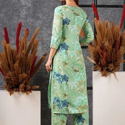 Anni Designer Floral Printed V-Neck Straight Kurta With Trousers image 5
