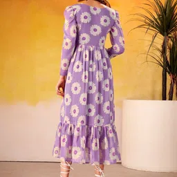 LOOKNBOOK ART Floral Print Fit & Flare Midi Dress image 3