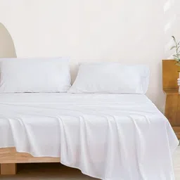 KASHILON White 300 TC Single Bedsheet with 2 Pillow Covers image 5