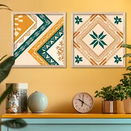 Kotart Brown & Green Set of 2 Piece Wood Abstract Wall Paintings image 2