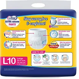 lifree Adult Diaper Pants Unisex, Set Of 2 Large size 10 Pieces Adult Diapers - L image 2