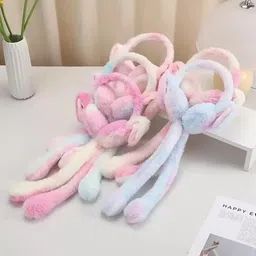 arj hub Rainbow Coloured rabbit Earmuff Headphones for Kids with CHUCHU sound Ear Muff image 3